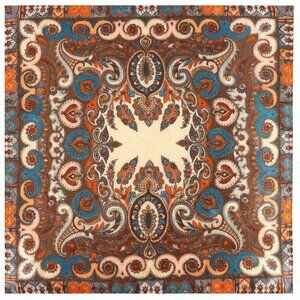35 Inch Large Wild Rag Paisley Cowboy Scarf Silk Feel Bandana Neckerchief Oversi